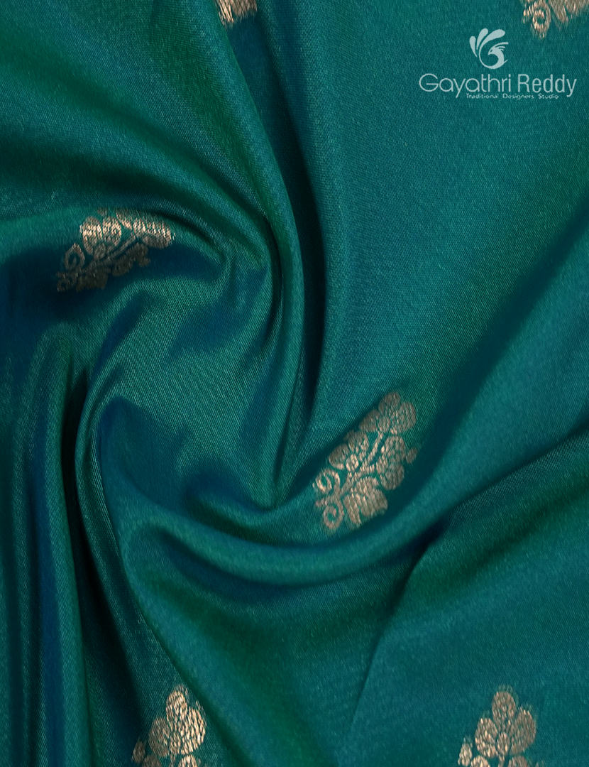 Semi Kanchipuram Art Silk Saree in Peacock Blue