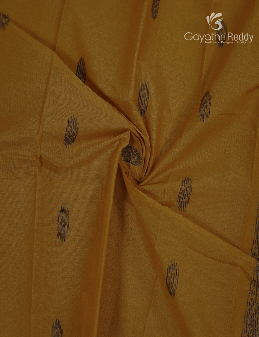 Pure Kanchi Cotton Saree in Deep Mustard