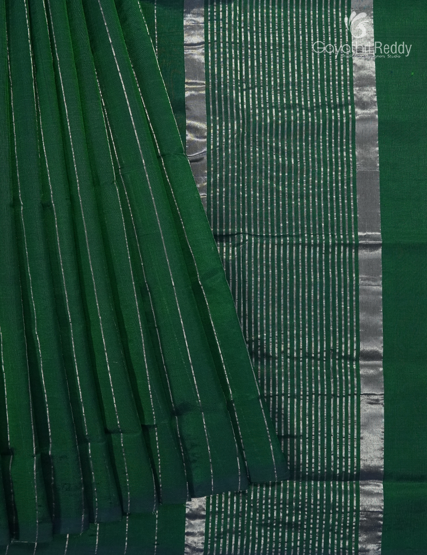 Pure Arani Sico Saree in Bottle Green