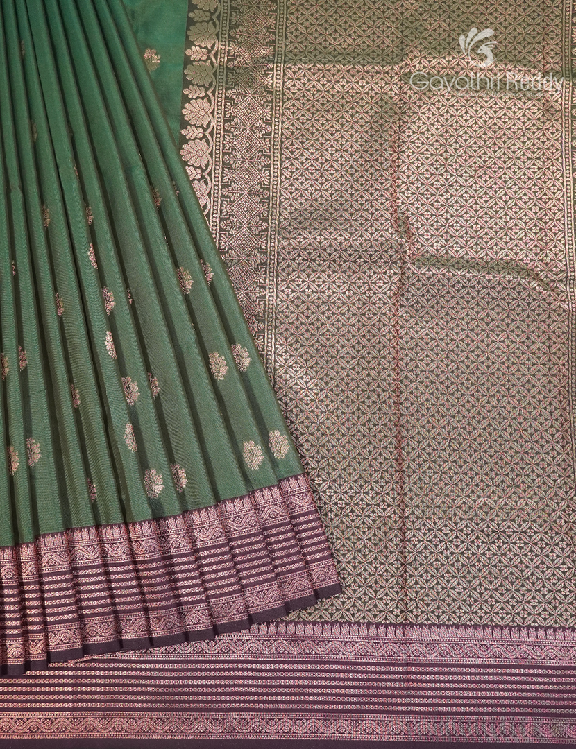 Semi Kanchipuram Art Silk Saree in Pista Green