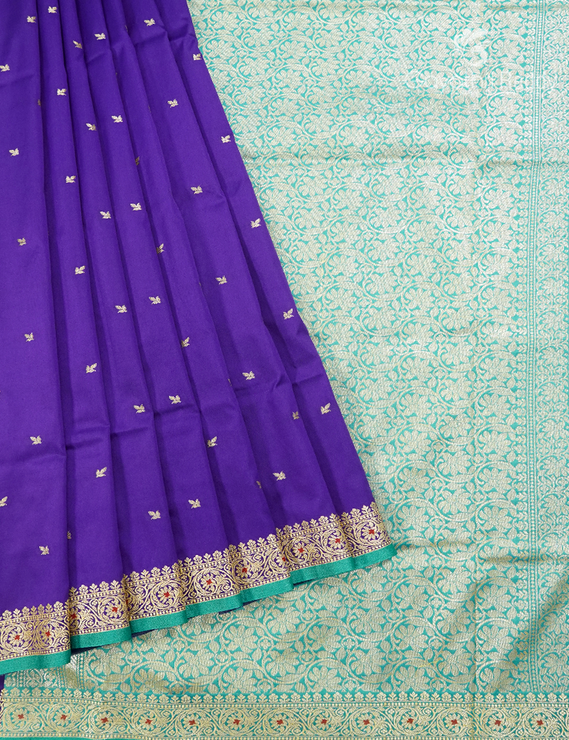 Semi Katan Silk Saree in Purple