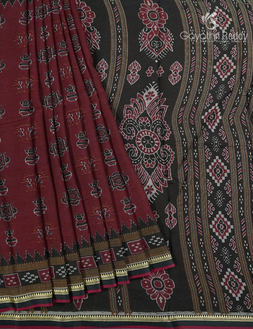 Vidharbha Cotton Saree in Rust and Black