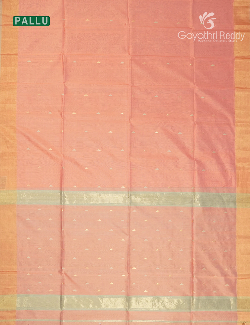 Pure Chanderi Sico Saree in Peach