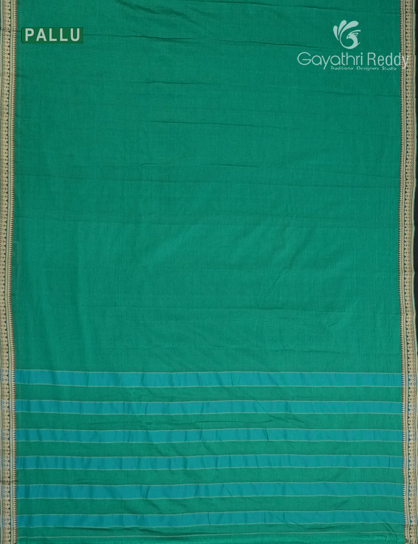 Pure Narayanpet Cotton Saree in Sea Green