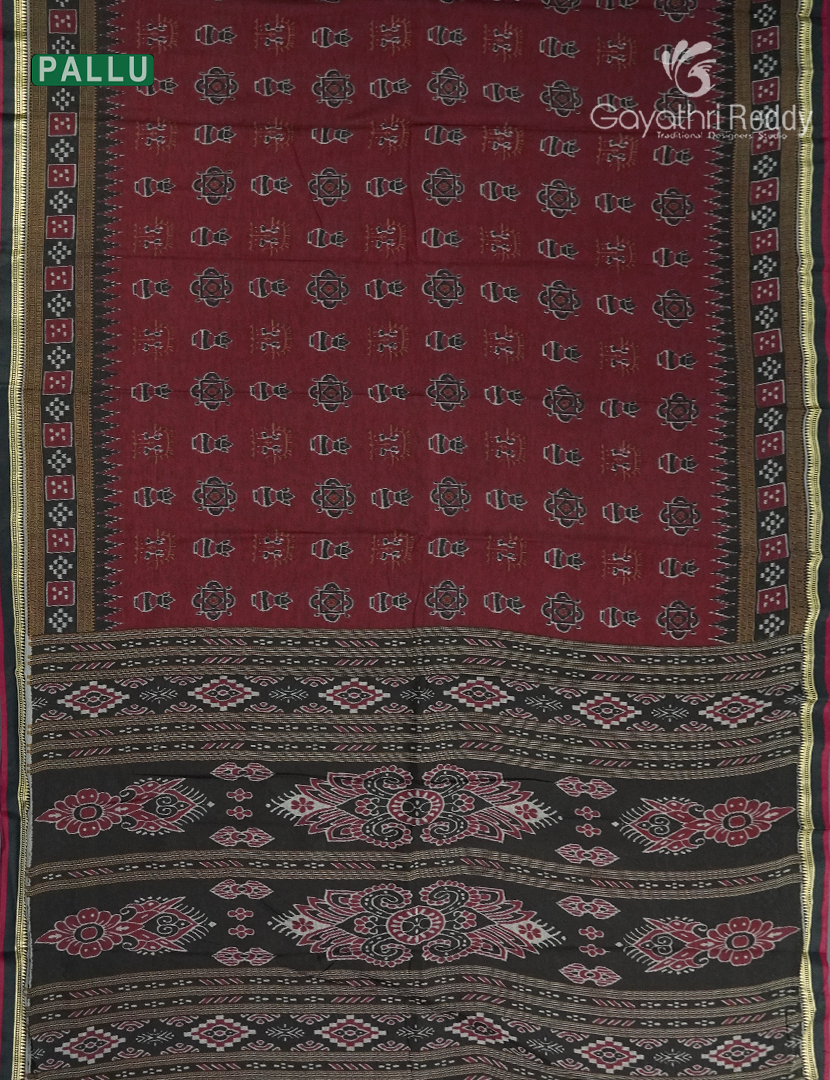 Vidharbha Cotton Saree in Rust and Black