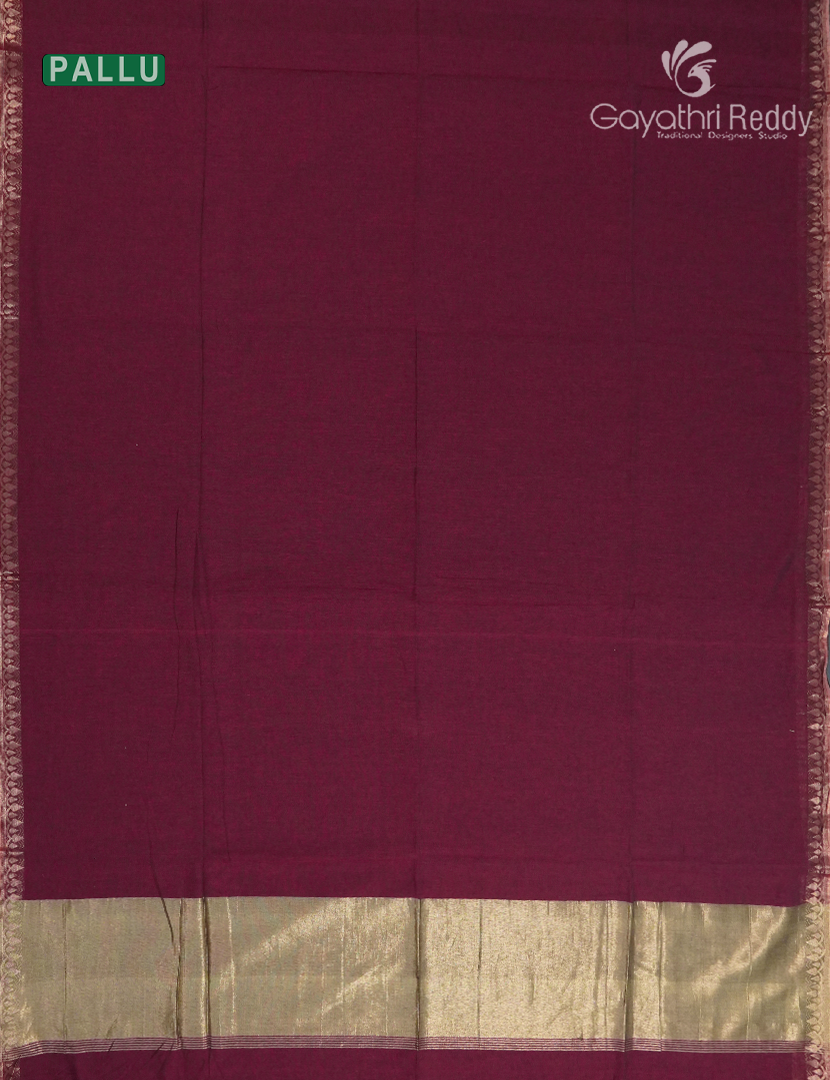 Jamdani Cotton Saree in Deep Magenta