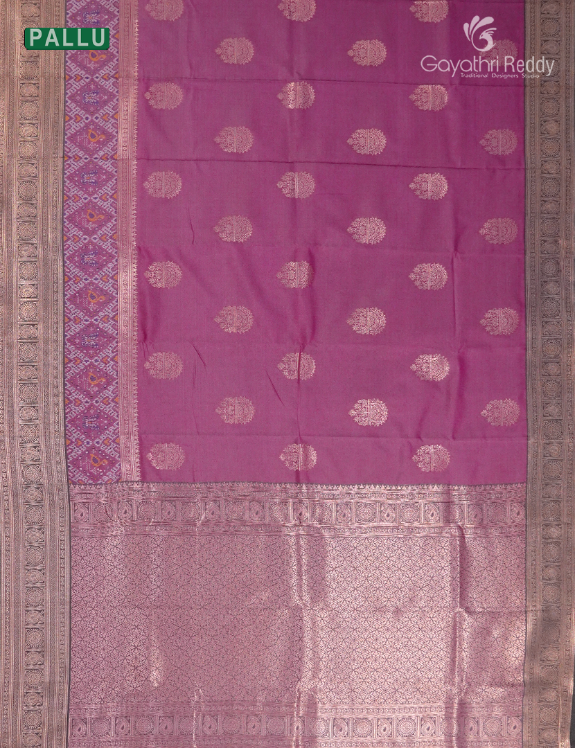 Semi Kanchipuram Art Silk Saree in Deep Onion Pink