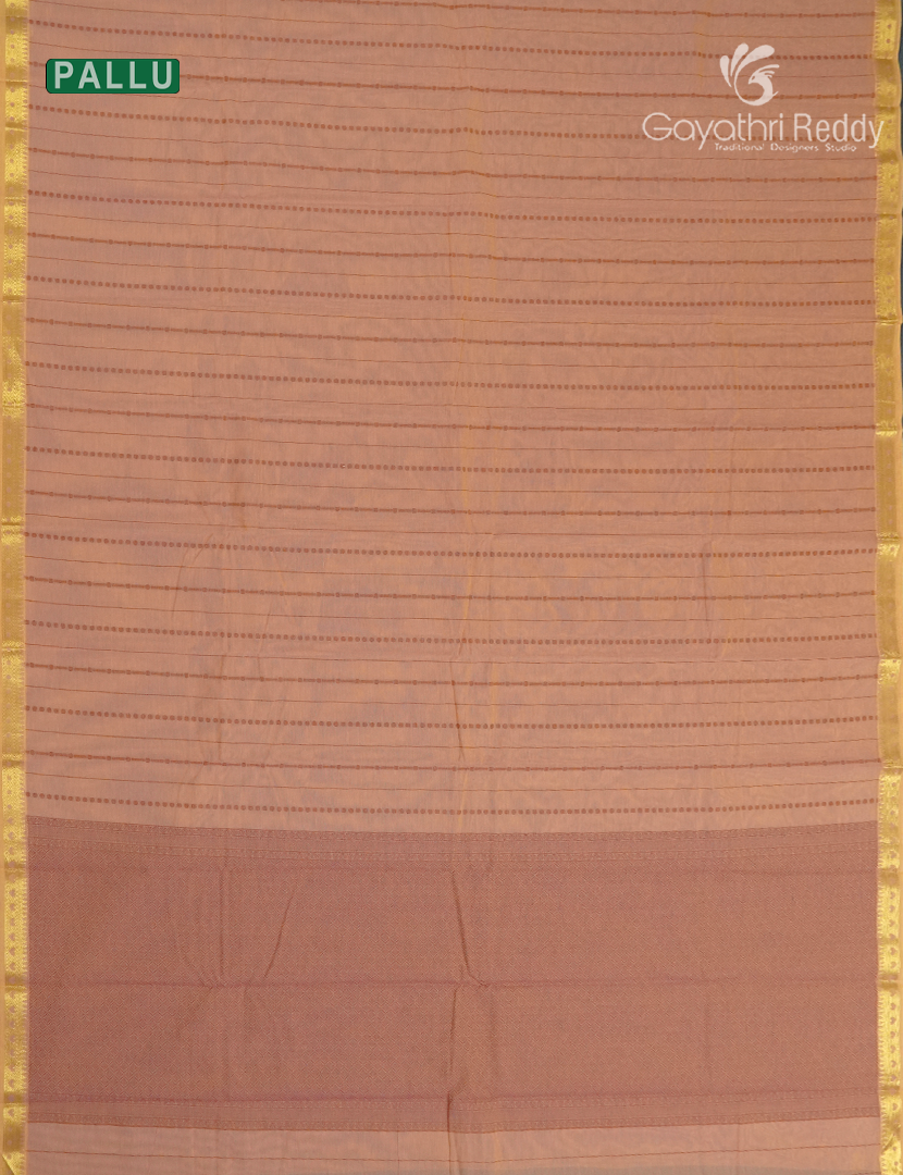 Pure Kanchi Cotton Saree in Peach