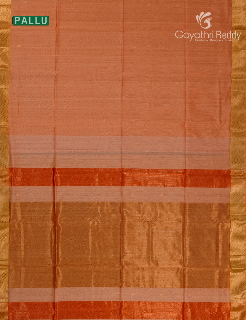 Pure Chanderi Sico Saree in Orange