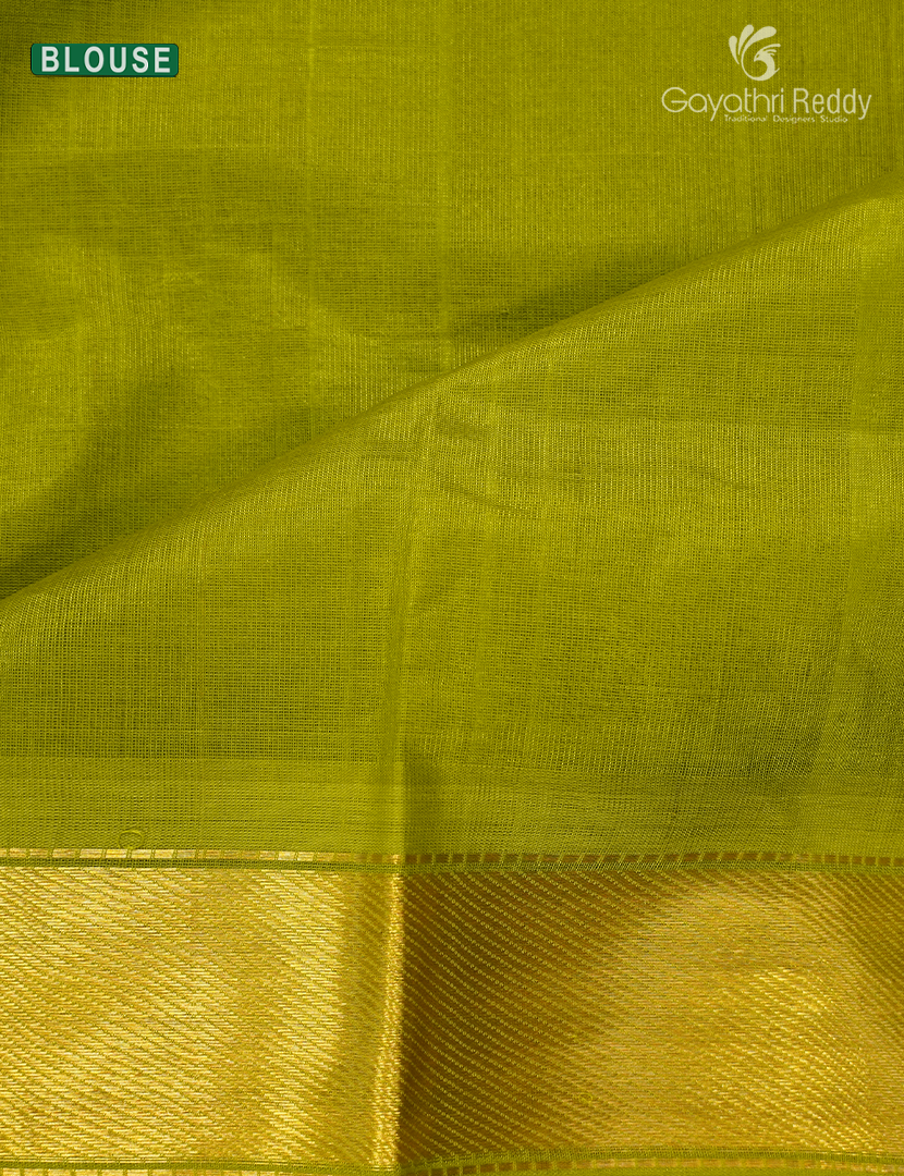 Pure Arani Sico Saree in Deep Violet and Lime Green