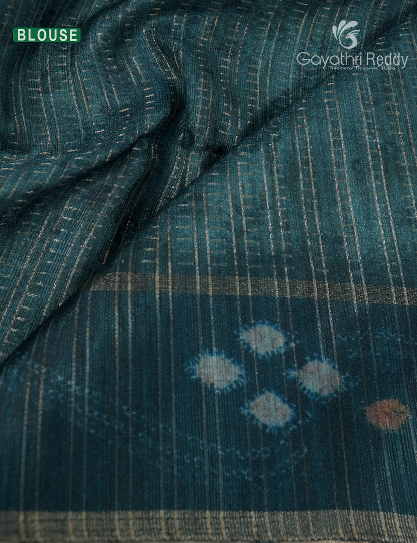 Semi Tussar Saree in Onion Pink and Deep Rama Green