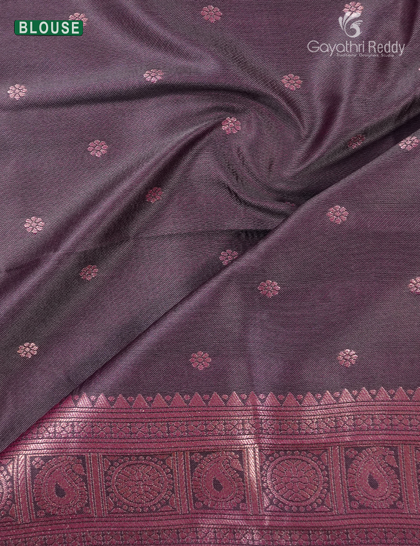 Semi Kanchipuram Art Silk Saree in Deep Onion Pink