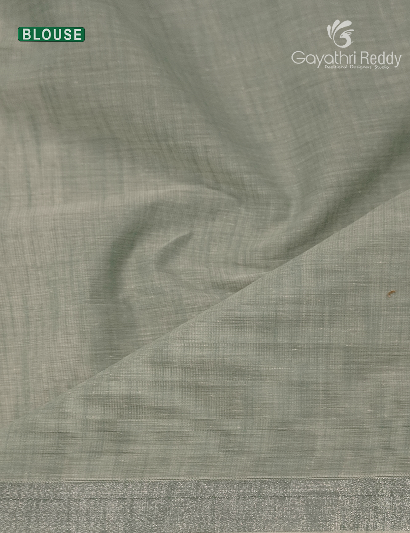 Pure Kanchi Cotton Printed Saree in Ivory and Grey