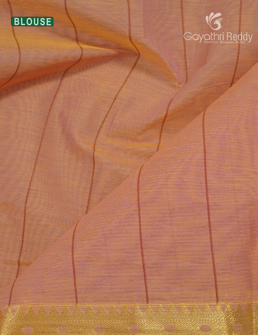 Pure Kanchi Cotton Saree in Peach