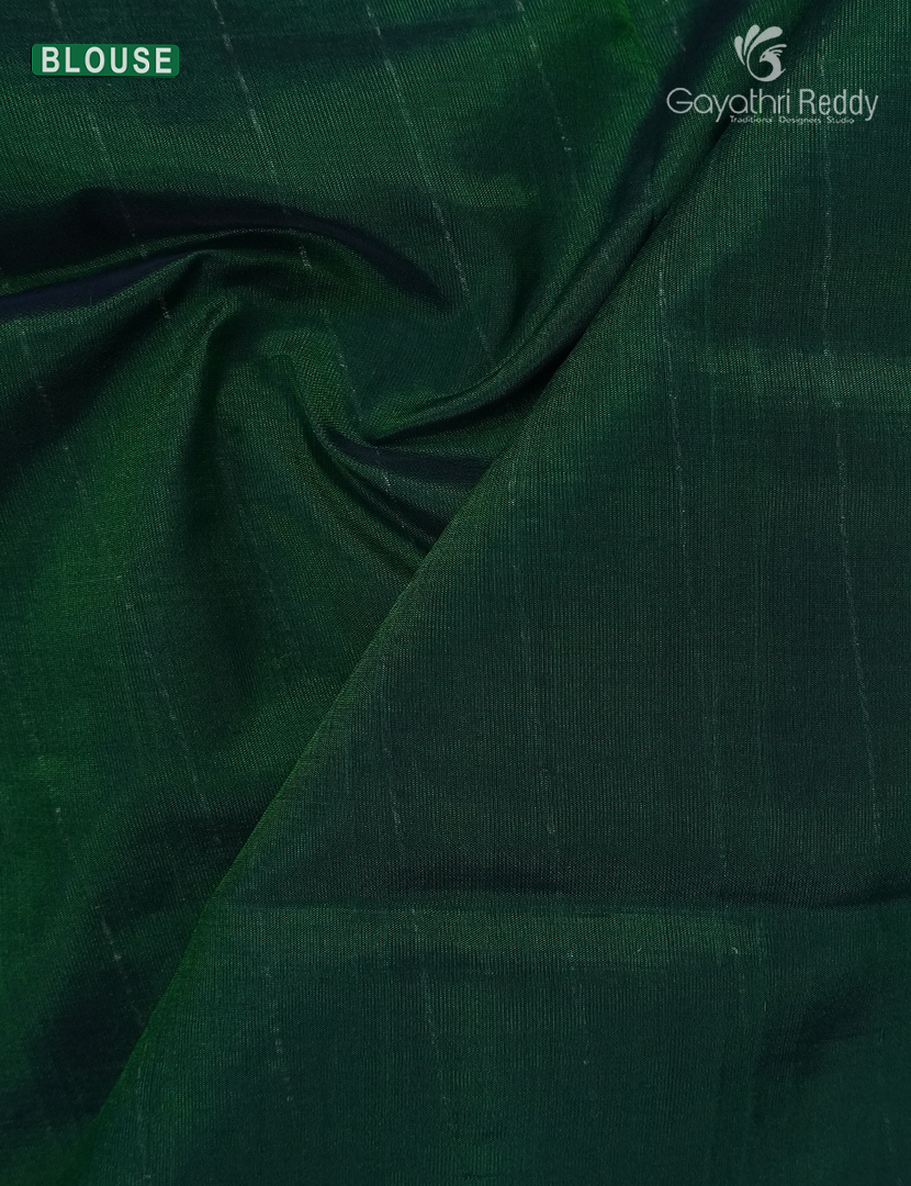 Pure Arani Sico Saree in Bottle Green