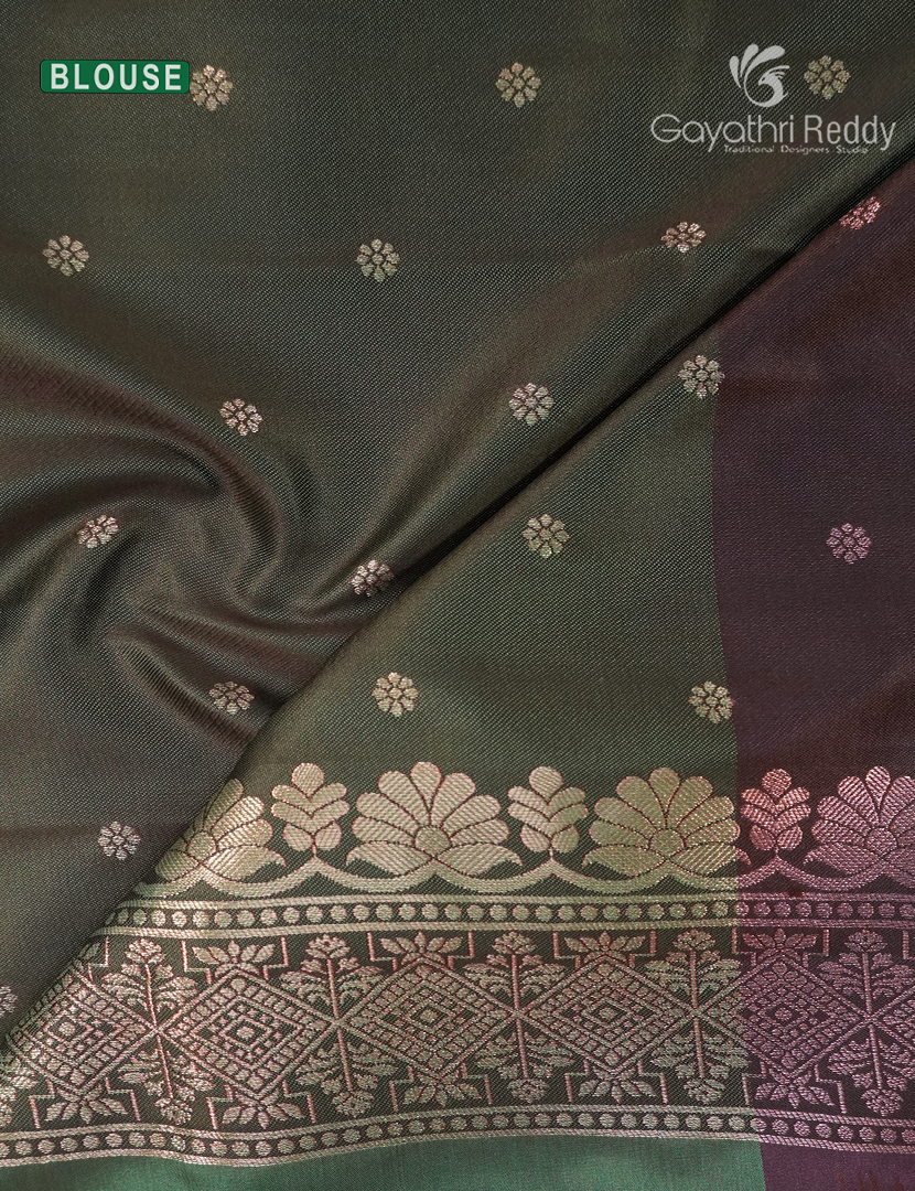 Semi Kanchipuram Art Silk Saree in Pista Green