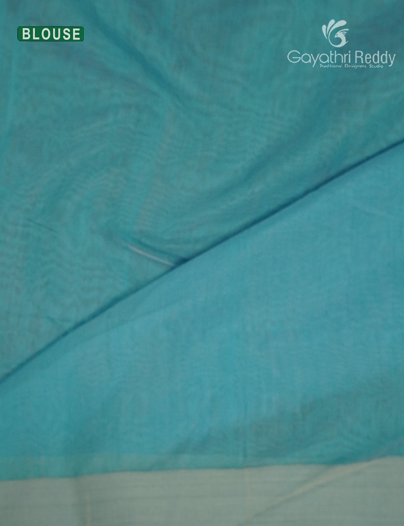 Pure Jamdani Kora Saree in Pastel Blue