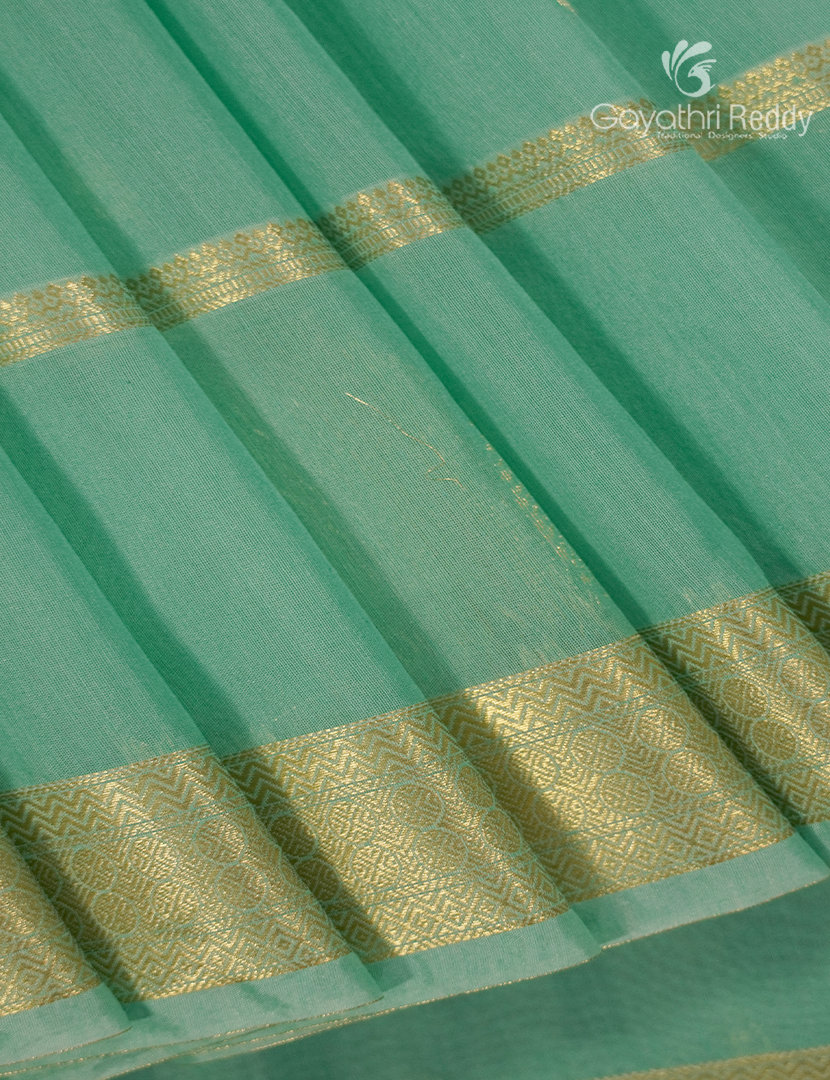 Kanchipuram Sico Saree Mint Green and Red