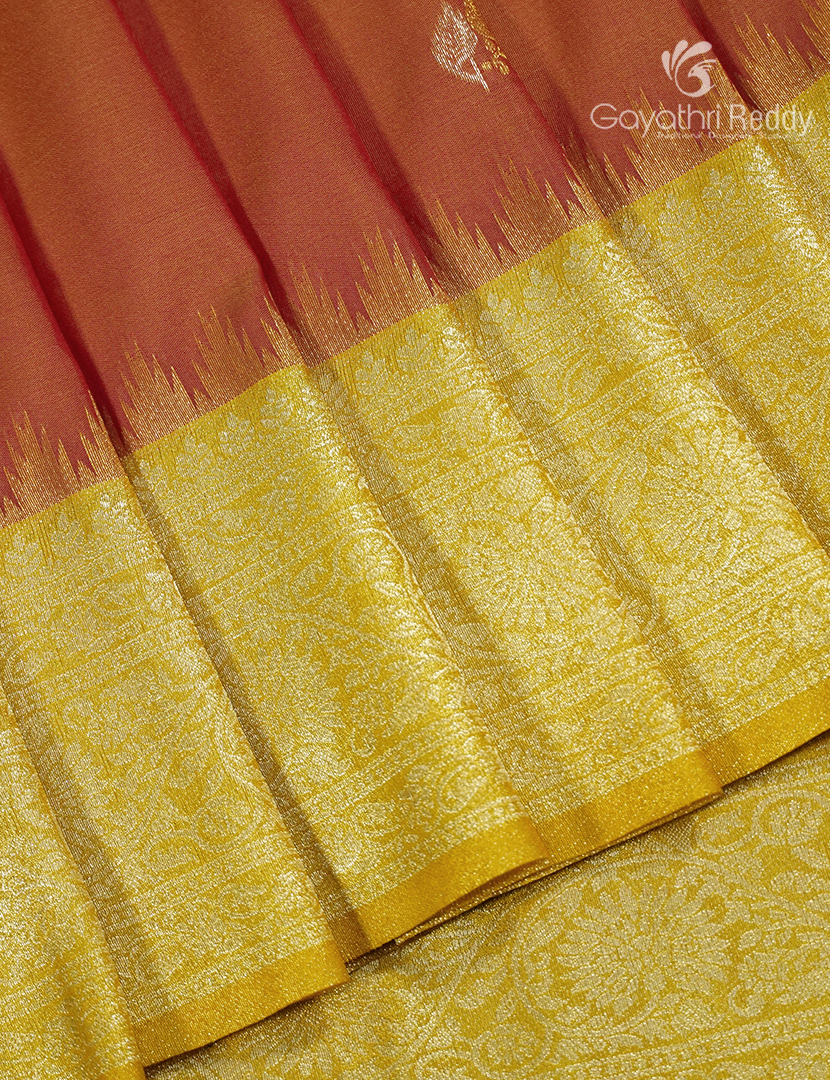 Semi Kanchipuram Art Silk Saree in Deep Mustard