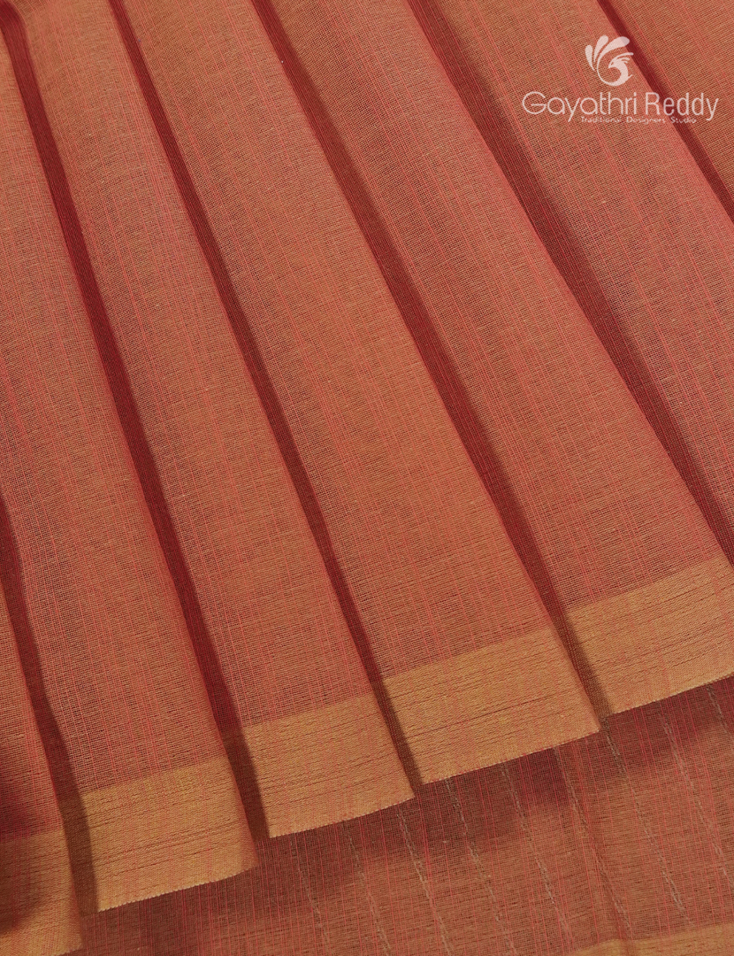 Pure Handloom Cotton Saree in Peach