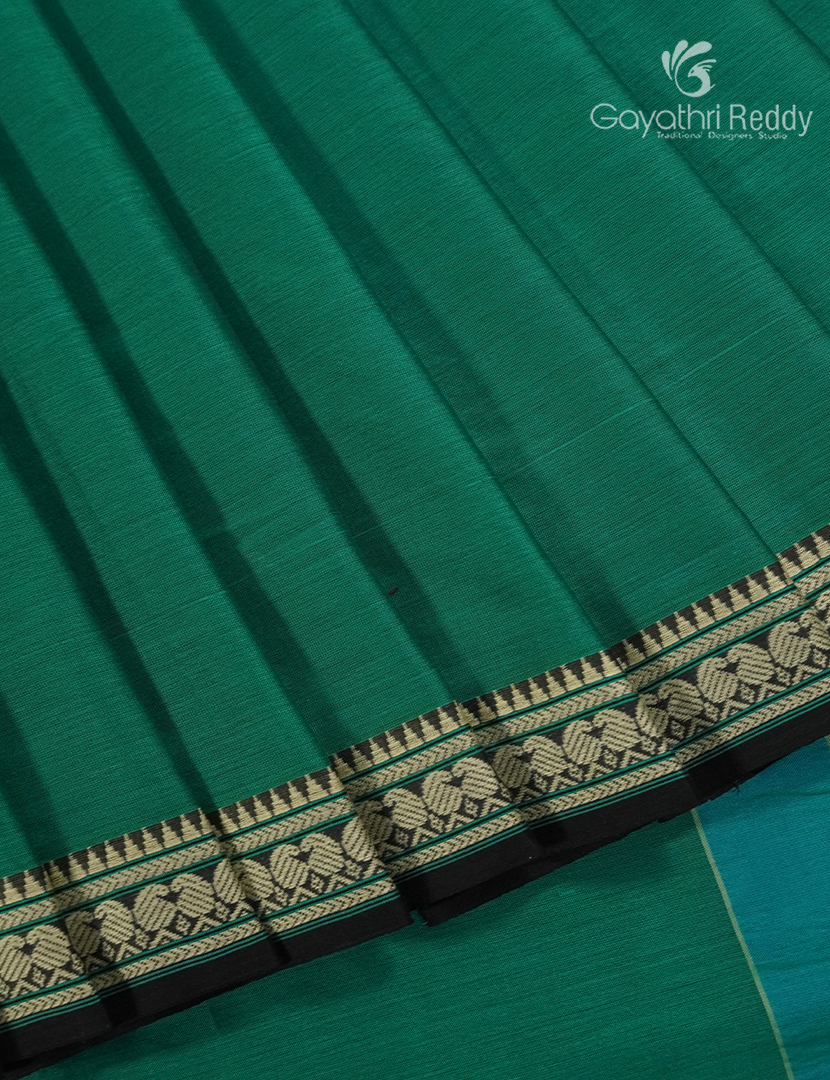 Pure Narayanpet Cotton Saree in Sea Green