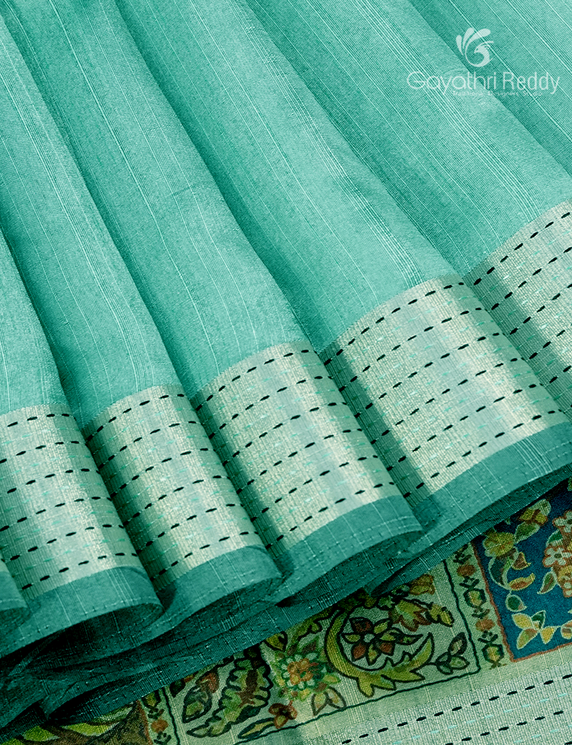 Semi Tussar Saree in Sea Green