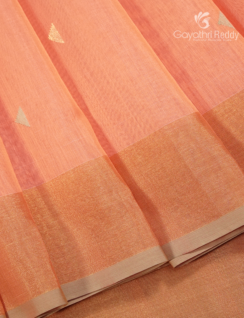 Pure Chanderi Sico Saree in Peach