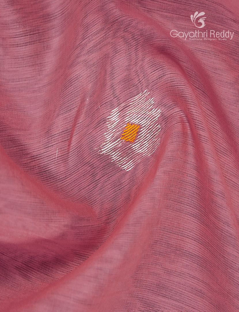 Pure Chanderi Sico Saree in Pastel Peach