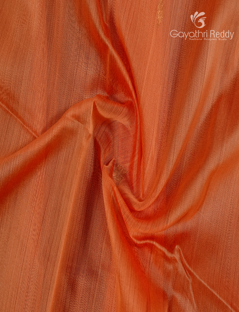 Pure Chanderi Sico Saree in Orange