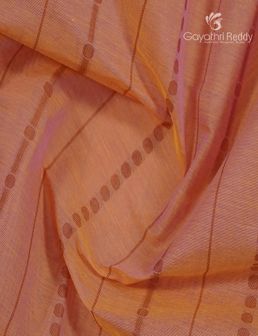 Pure Kanchi Cotton Saree in Peach