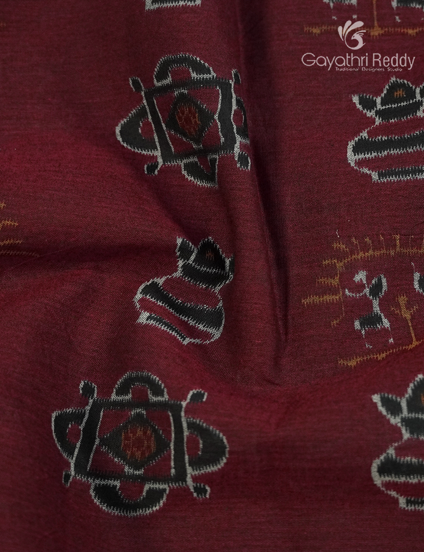 Vidharbha Cotton Saree in Rust and Black