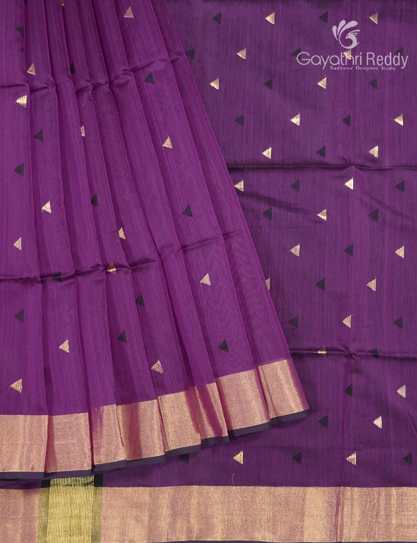 Pure Chanderi Sico Saree in Purple