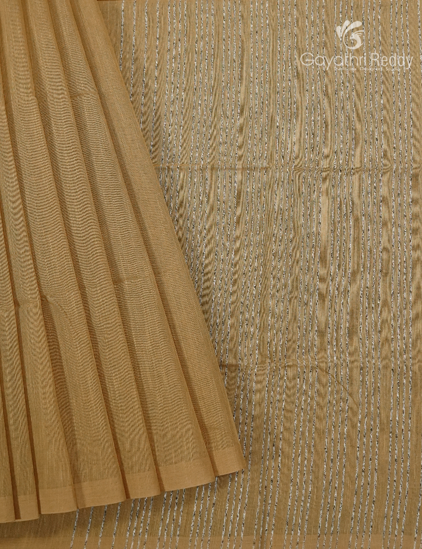 Pure Handloom Cotton Saree in Beige