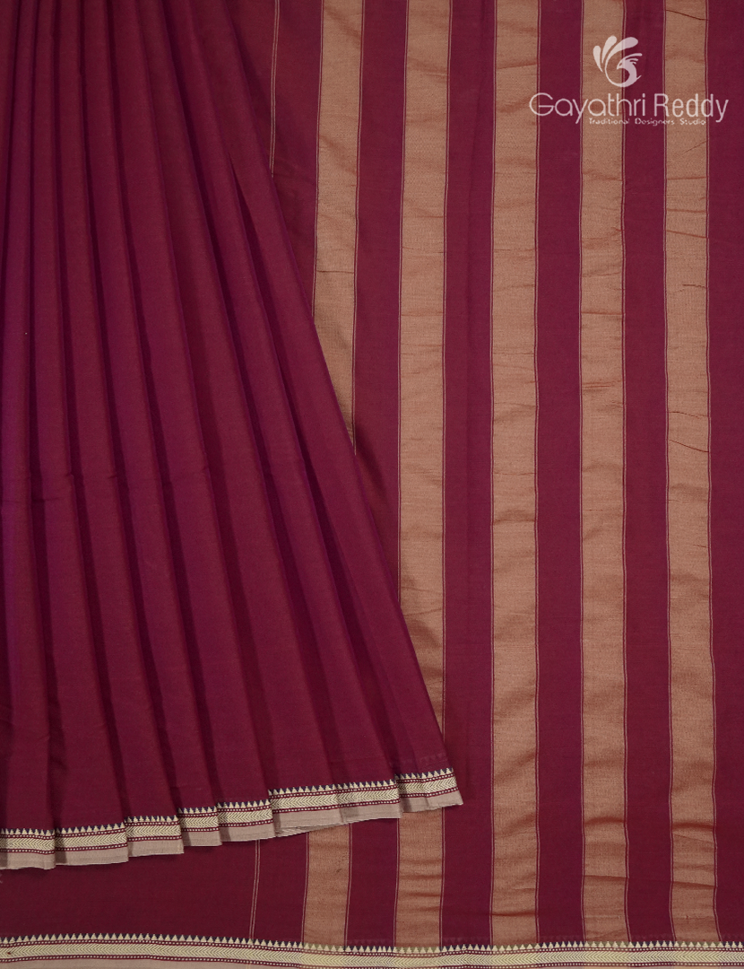 Pure Narayanpet Cotton Saree in Maroon
