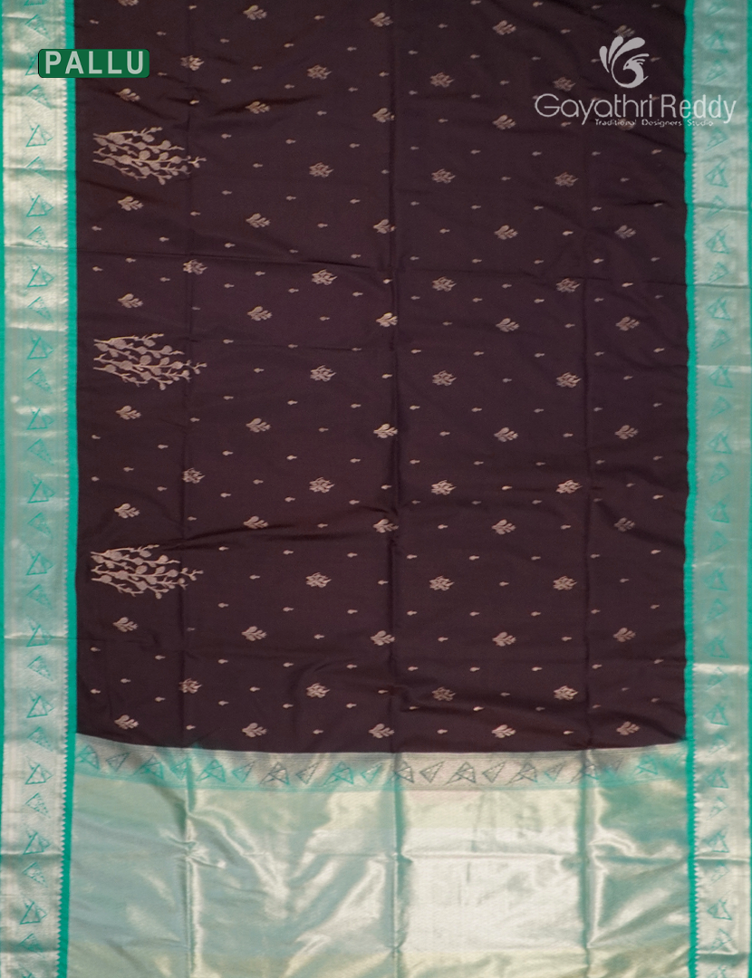 Soft Silk Saree in Deep Snuff and Sea foam green