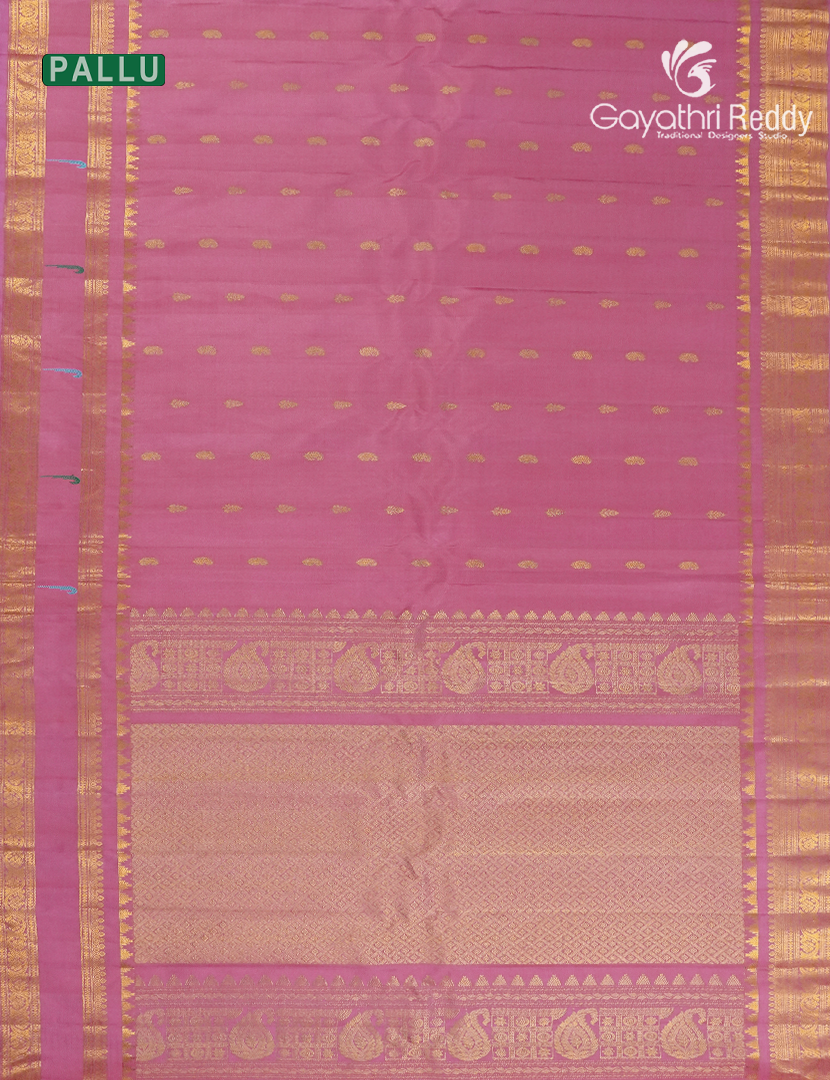 Pure Gadwal Silk Saree in Baby Pink