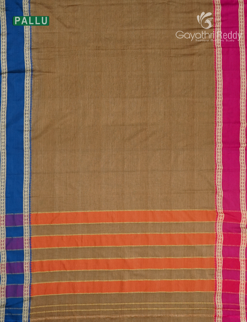 Pure Narayanpet Cotton Saree in Dry Mehendi