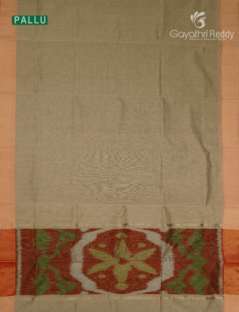 Semi Ikat Sico Saree in Off White