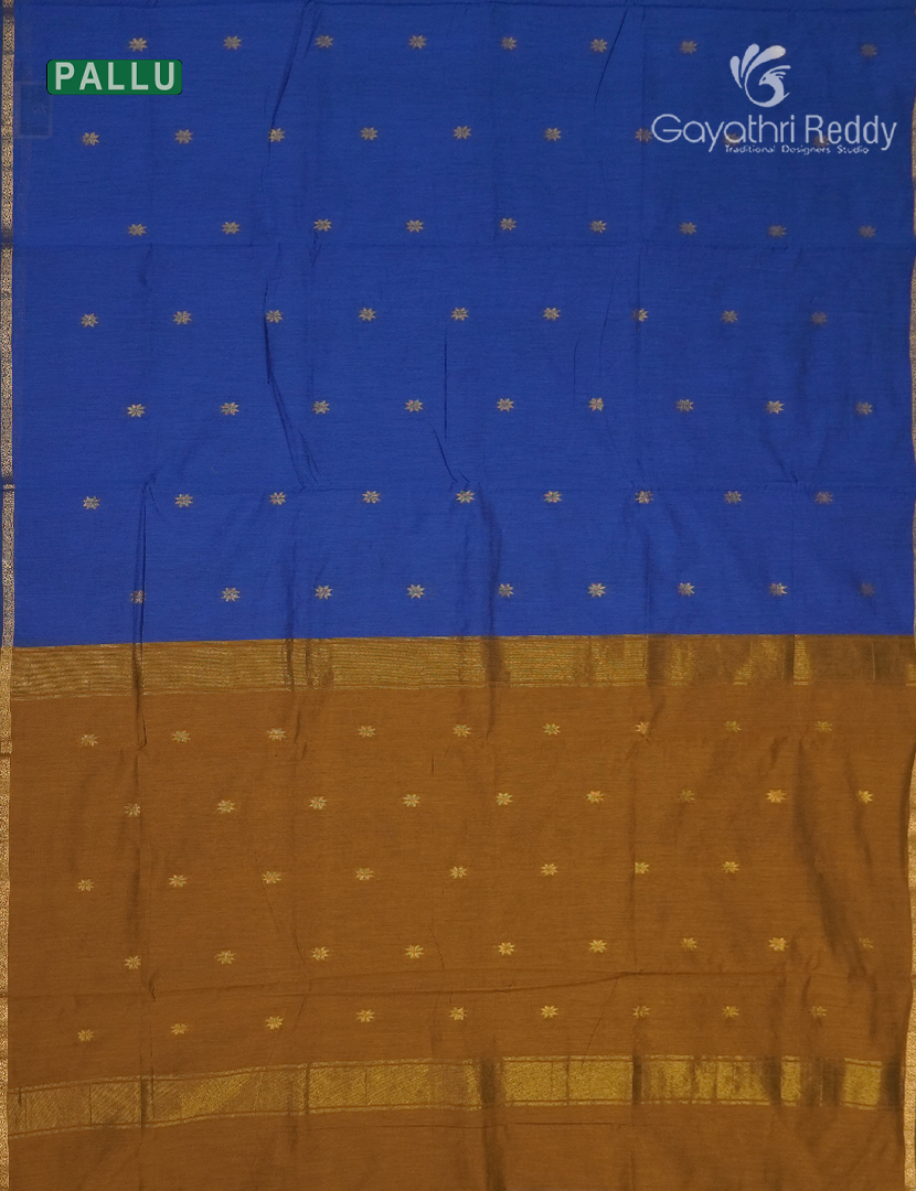 Sico Saree in Persian Blue and Mustard