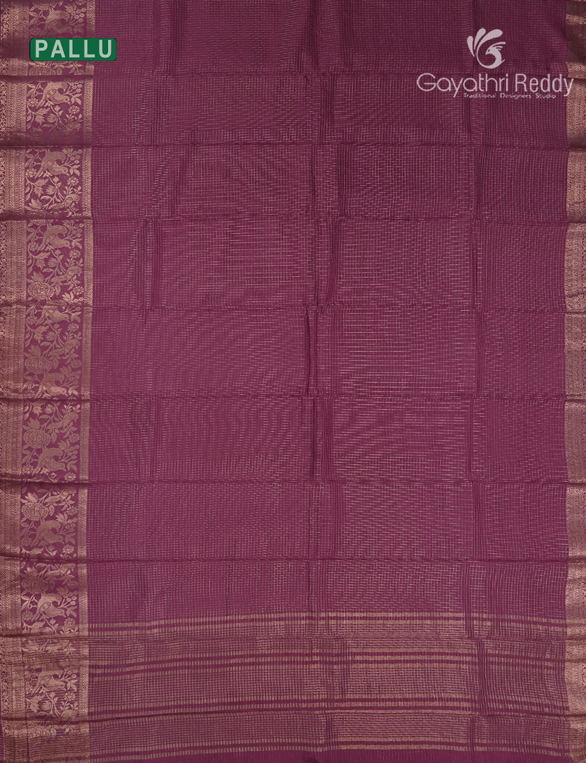 Semi Mysore Crepe Saree in Burgundy