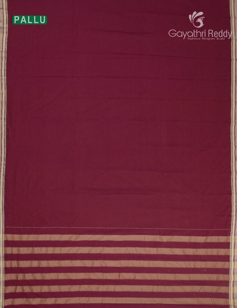 Pure Narayanpet Cotton Saree in Maroon