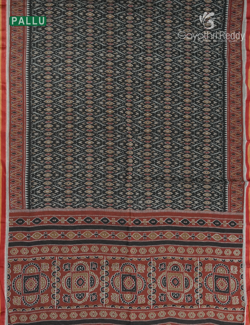 Vidharbha Cotton Saree in Rust and Black