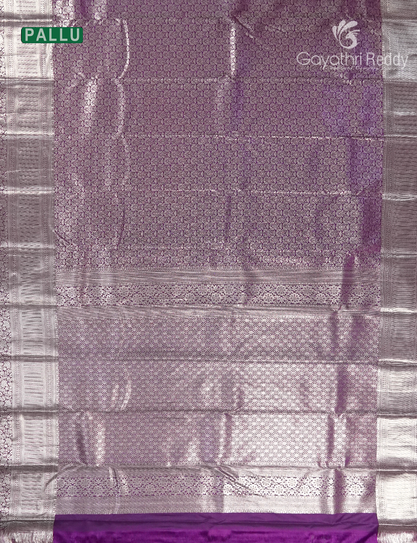 Semi Kanchipuram Silk Saree in Deep Purple
