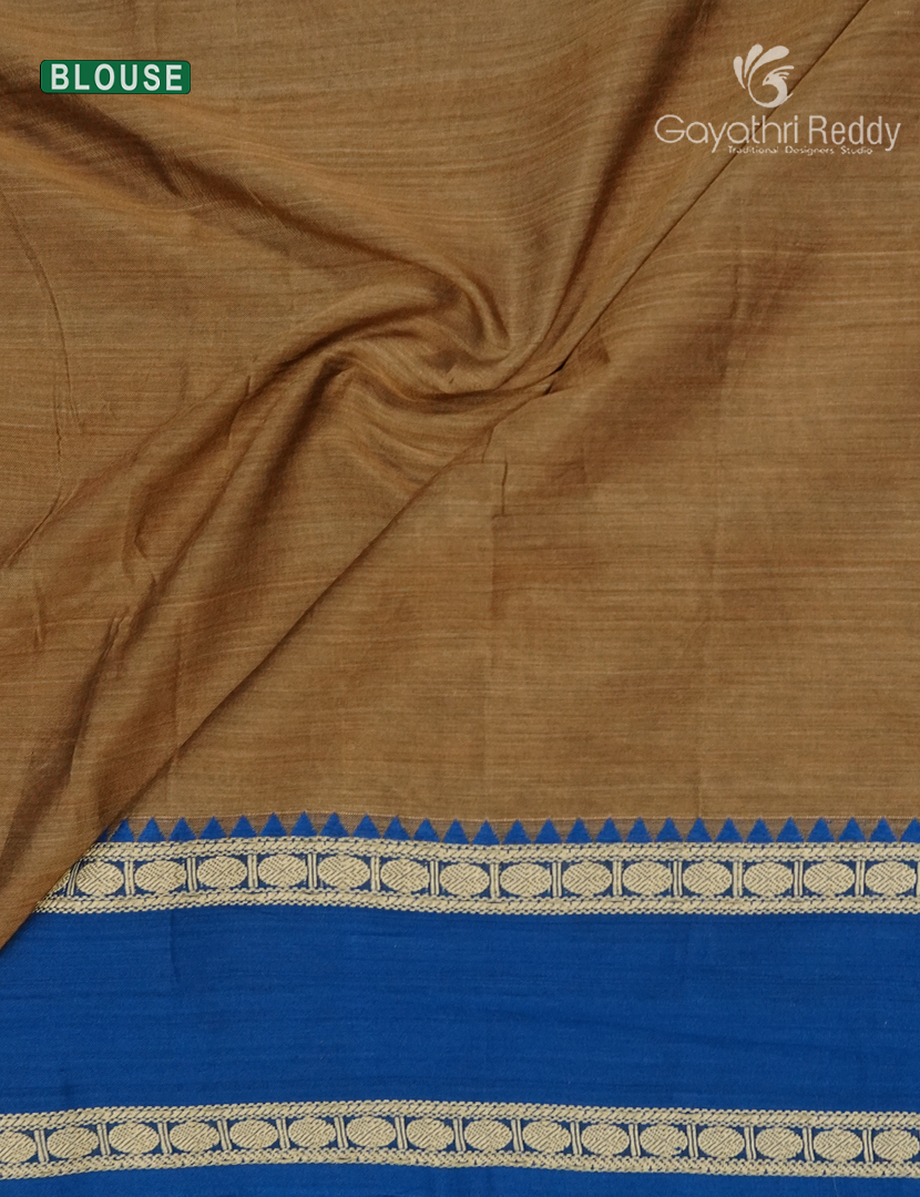 Pure Narayanpet Cotton Saree in Dry Mehendi