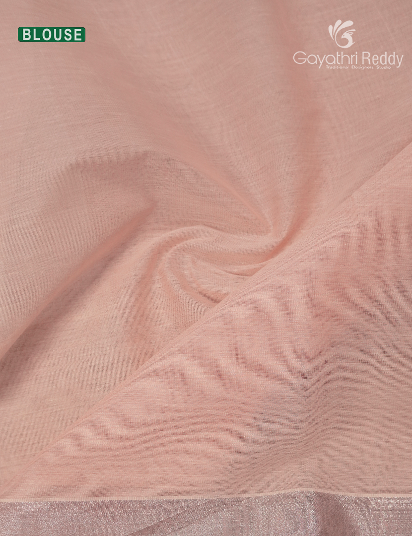 Pure Kanchi Cotton Printed Saree in Cream and Pastel Peach