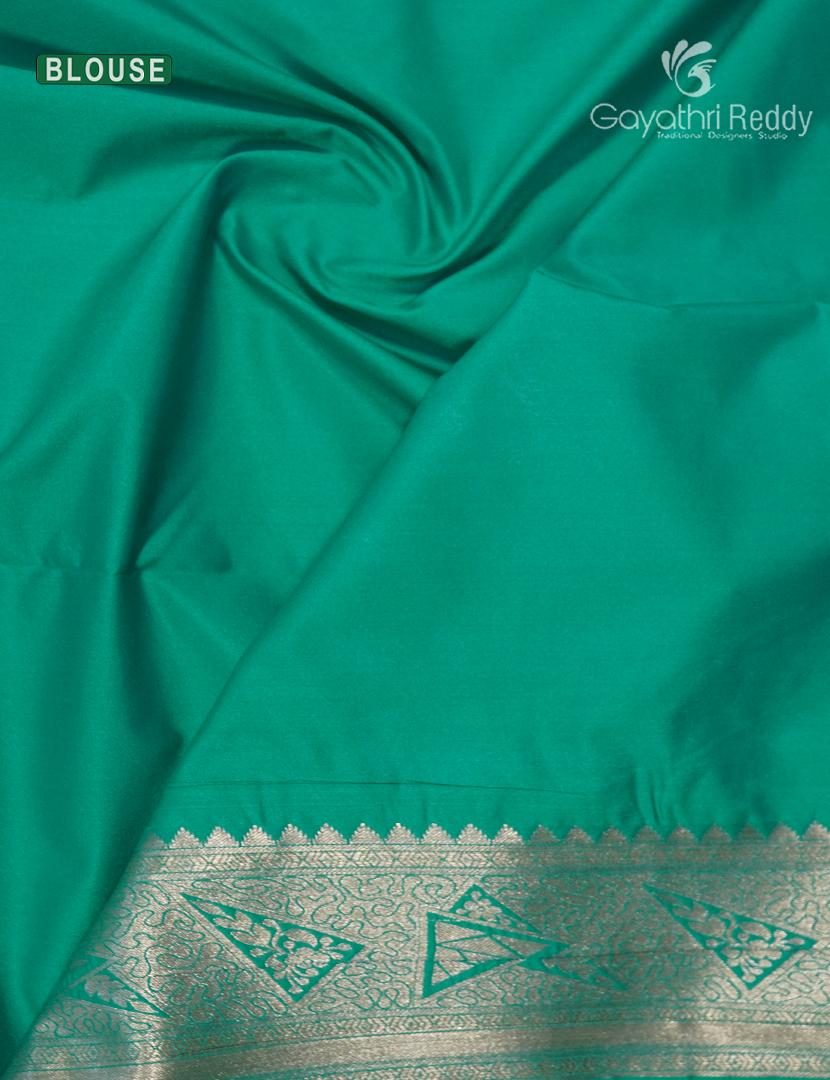 Soft Silk Saree in Deep Snuff and Sea foam green
