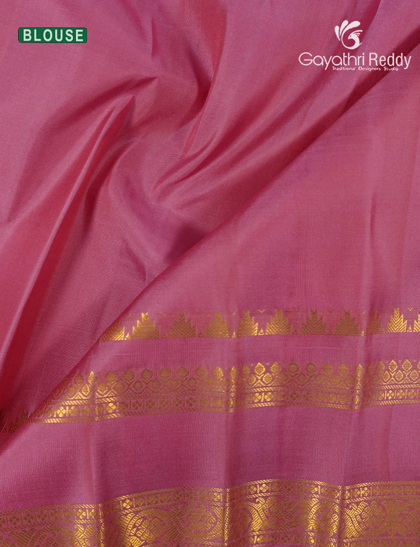 Pure Gadwal Silk Saree in Baby Pink