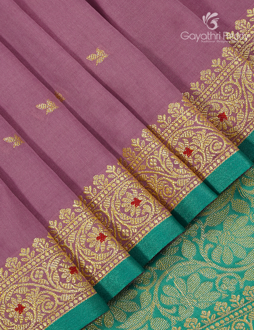 Semi Katan Silk Sare in Mauve Pink