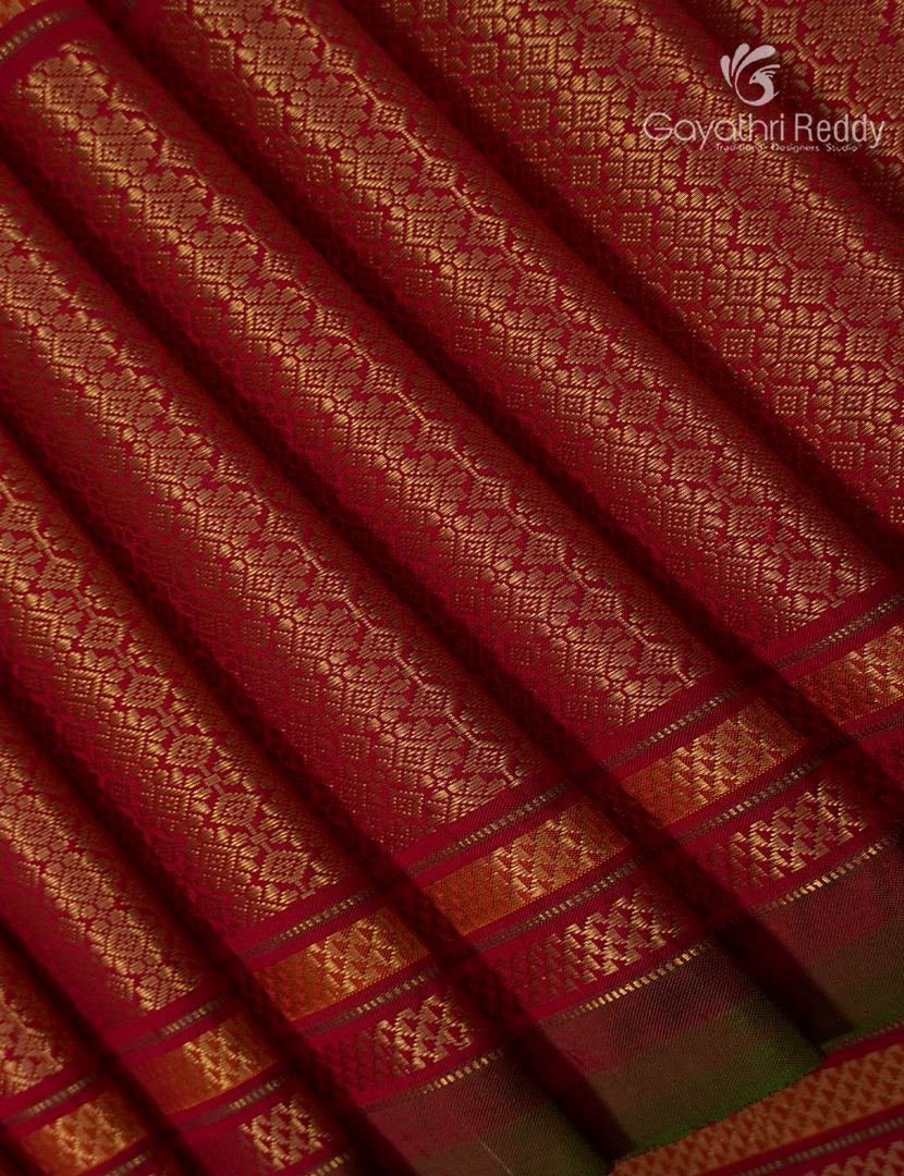 Pure Ikat Silk Saree in Yellow and Maroon Red