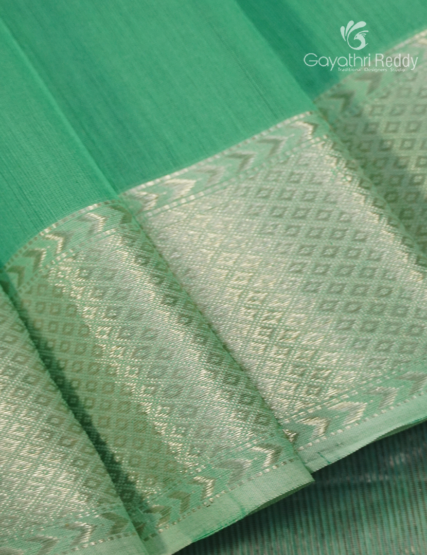 Pure Chanderi Sico Saree in Sea Green